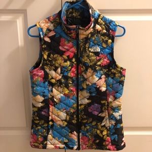 NorthFace thermoball flowered vest.